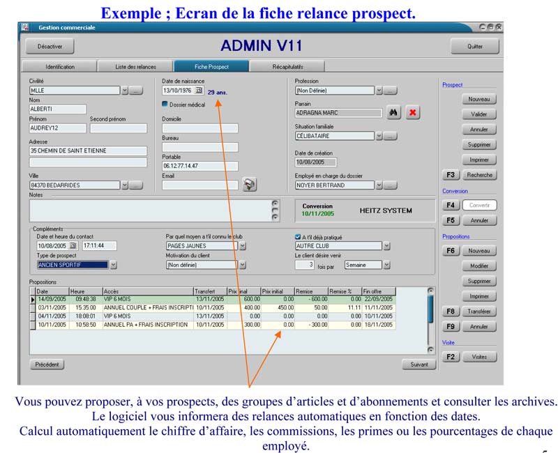 Gestion commercial, gestion des prospects